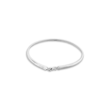 1MM .925 Sterling Silver Round Omega Necklace Chain 16"-18"